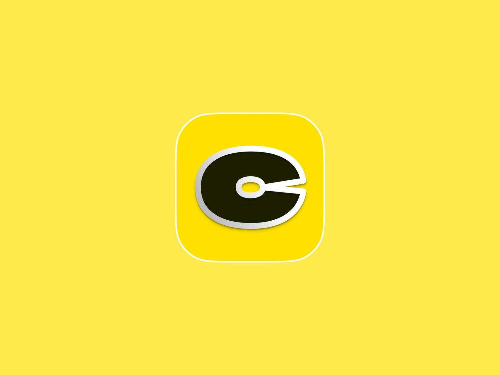 CueUp app icon, a black C-shaped mark on a yellow rounded square