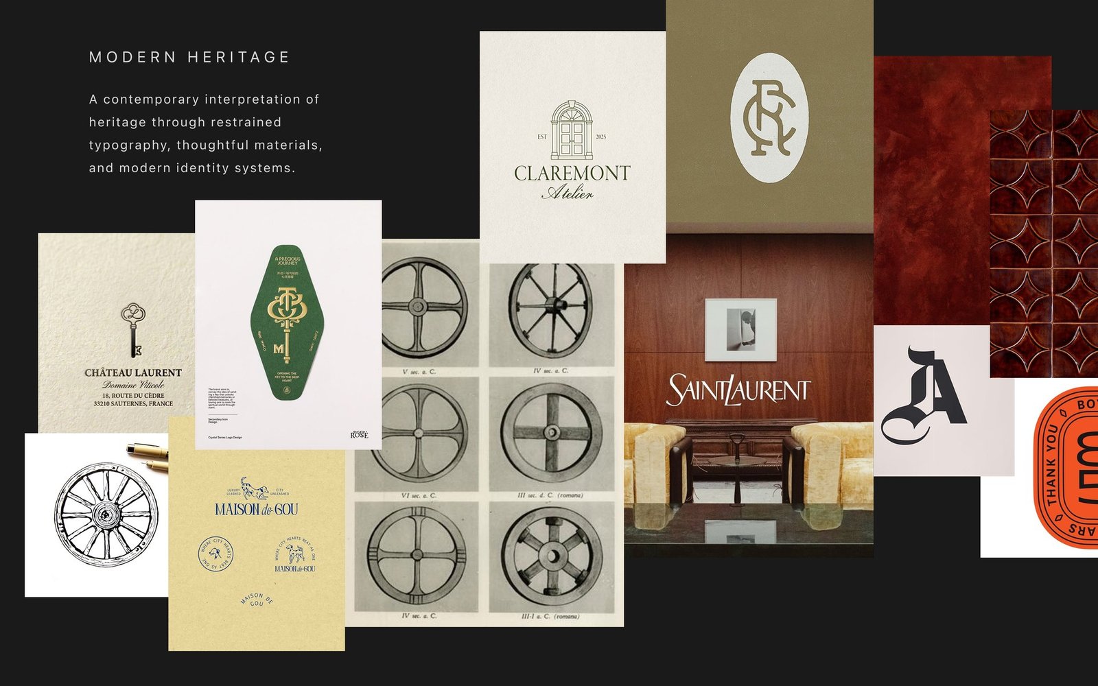 Golden Axle visual direction: modern heritage, wheel studies, and restrained identity systems