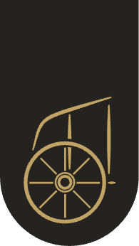 Portal architectural form in Carbon with gold chariot