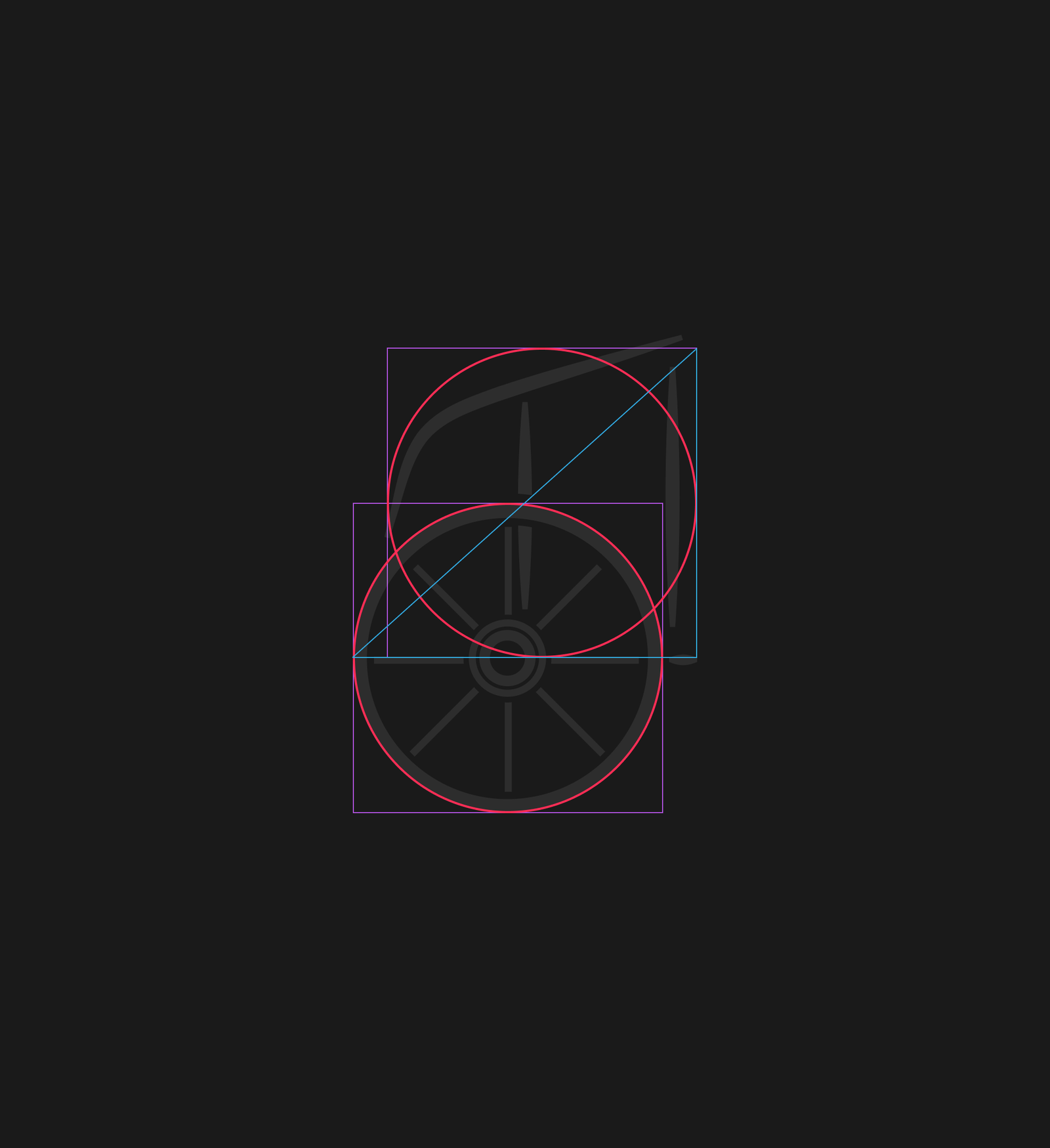 Golden Axle chariot mark construction, built from shared circles and squares